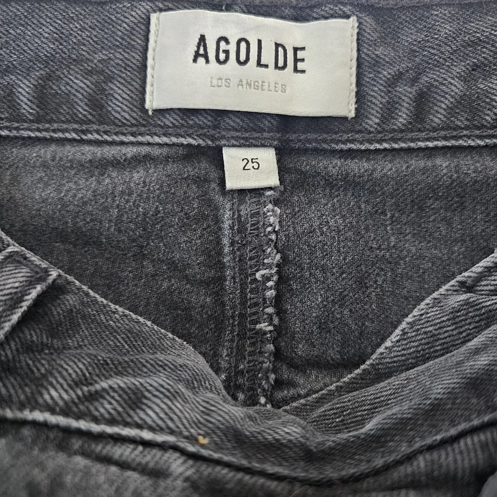 AGOLDE Criss Cross Mini Skirt Black Denim Size 25